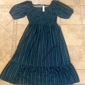 Smocked bodice maxi dress